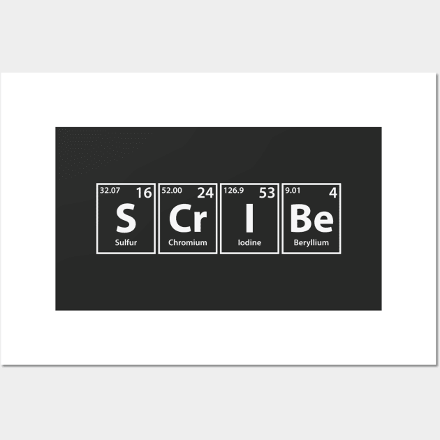 Scribe (S-Cr-I-Be) Periodic Elements Spelling Wall Art by cerebrands